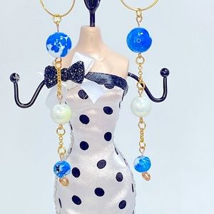 Unique Handcrafted Glass Bead Dangle Earrings